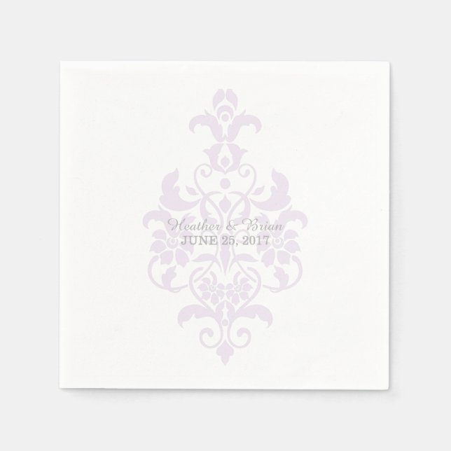 Lila feines Damaskepapier Napkins Serviette (Vorderseite)