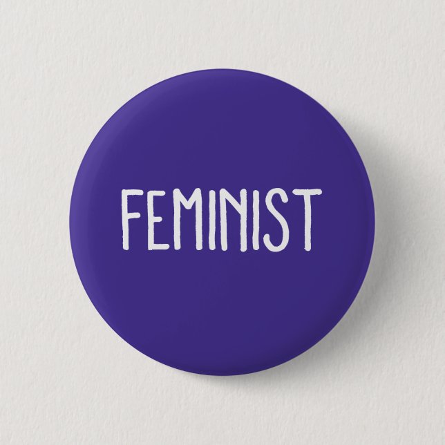 Lila feministischer runder Knopf Button (Vorderseite)