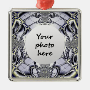 Lila Fenster Abstrakte Kunst Silbernes Ornament