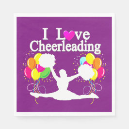 LILA FESTIVE I LIEBE CHEERLEADPAPIER SERVIETTE