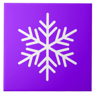 Lila, festliche Schneeflocke Fliese