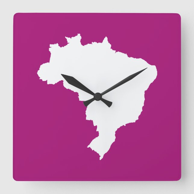 Lila festliches Brasilien in Emporio Moffa Quadratische Wanduhr (Vorderseite)