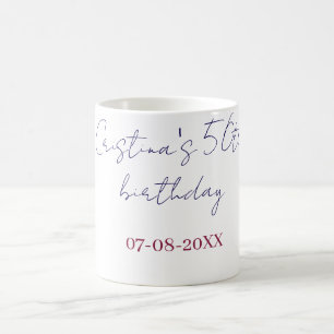lila fett 50 Geburtstag Jubiläum Name Datum hinzuf Kaffeetasse