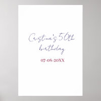 lila fett 50 Geburtstag Jubiläum Name Datum hinzuf