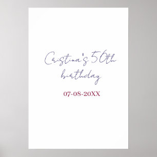 lila fett 50 Geburtstag Jubiläum Name Datum hinzuf Poster