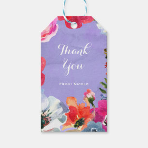 Lila fett gemalte Blumen Pop-Chic-Partygeschenk Geschenkanhänger