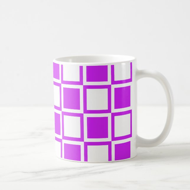 Lila fette Mod-Quadrate Kaffeetasse (Rechts)