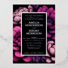 Lila Fettflora mit Details Einladung