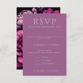 Lila Fettfloral RSVP Karte