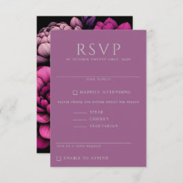 Lila Fettfloral RSVP Karte