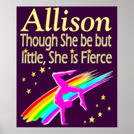 LILA FIERCE GYMNAST PERSONALISIERT POSTER