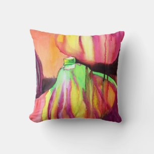 Lila Figs Aquarell Original Tropfen Malerei Kissen