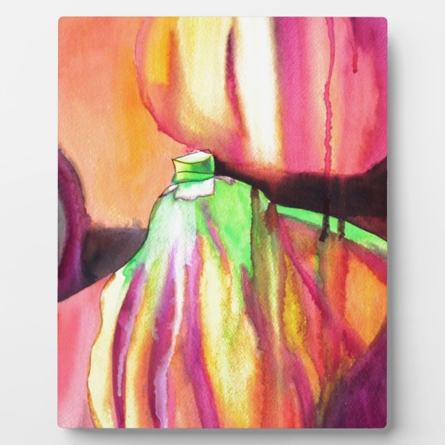 Lila Figs Original Aquarellmalerei Tropfen Fotoplatte (Vorderseite)