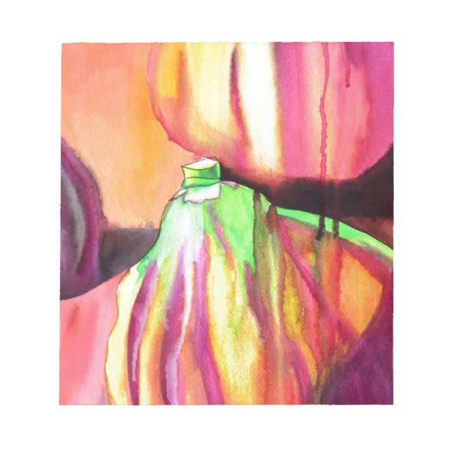 Lila Figs Original Aquarellmalerei Tropfen Notizblock (Vorderseite)