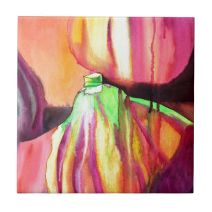 Lila Figs original Art Aquarell Tropfen Malerei Fliese