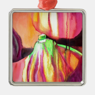 Lila Figs original Art Aquarell Tropfen Malerei Ornament Aus Metall