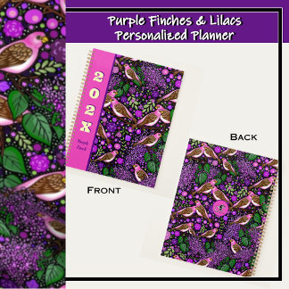 Lila Finches, Lilacs - NH Staat Bird und Blume Planer