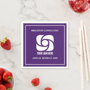 Lila Firmenlogo Benutzerdefinierte Firmenparty Serviette
