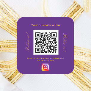 Lila Firmenname qr Codeinstagramm Quadratischer Aufkleber