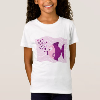 Lila Fisch-Zusammensetzungs-Mädchen-T - Shirt