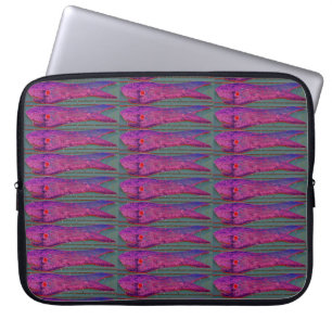 lila Fischmuffe Laptopschutzhülle