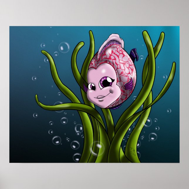 Lila Fischplakat Poster (Vorne)