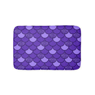Lila Fischskala mit Glitzer Badematte