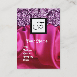 LILA FLÄCHENPINK FUCHSIA SILKCLOTH, SQUARE MONOGRA VISITENKARTE