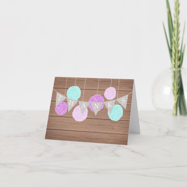 Lila Flags in Fluffs - Dankeschön Karte (Vorderseite)