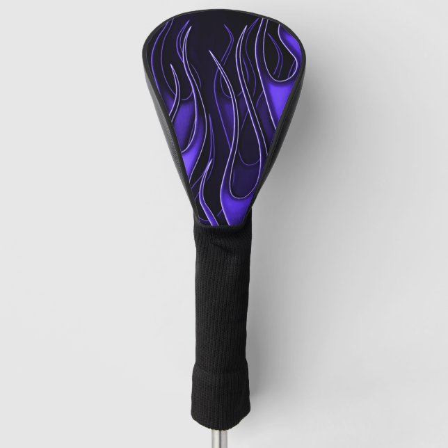 Lila Flammen Golf Headcover (Vorderseite)