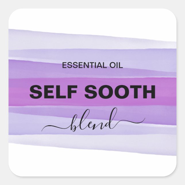Lila Flaschenetiketten mit gestrichenen Tintenpatr Quadratischer Aufkleber (Vorderseite)