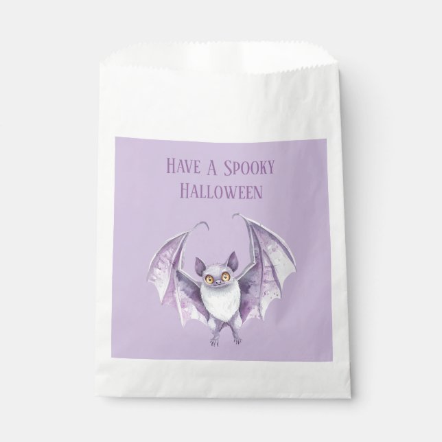 Lila Fledermaus Gruselig Halloween   Geschenktütchen (Vorderseite)