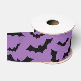 Lila Fledermäuse-Muster, Halloween fliegende Flede Ripsband