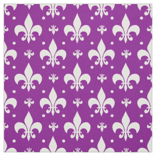 Lila Fleur-de-lis-Muster Stoff