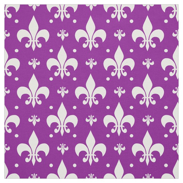 Lila Fleur-de-lis-Muster Stoff (Muster)
