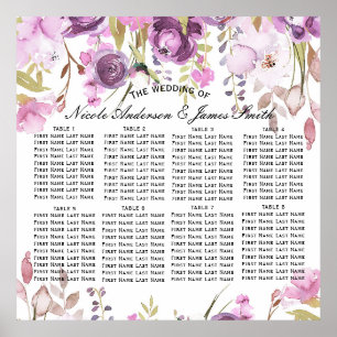 Lila Flieder Blumen Hochzeit Sitz Sitzplatzierung Poster