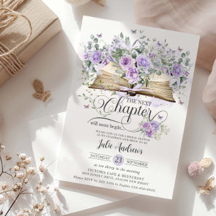 Lila Flieder Blumen Hochzeitsbuch Nächstes Kapitel Einladung