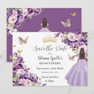 Lila Flieder Blumen Quinceanera Save The Date