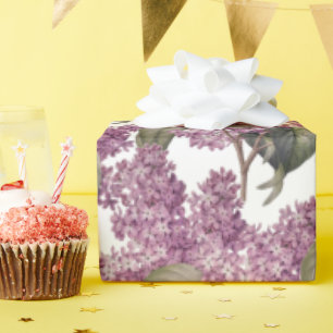 Lila Flieder Blumenmuster Basteln oder Party Geschenkpapier