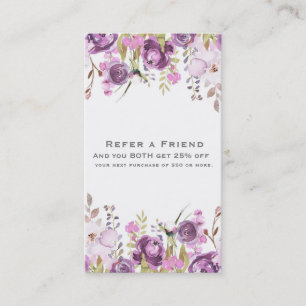 Lila Flieder Floral Chic Empfehle einen Freund Empfehlungskarte