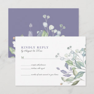 Lila Flieder-Grünpflanzen-Hochzeit RSVP-Karte RSVP Karte