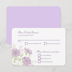 Lila Flieder Hochzeit RSVP Antwort Einladung