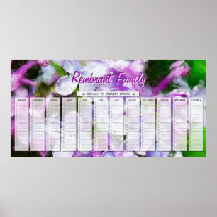 Lila Flieder Individueller Geburtstagskalender für Poster