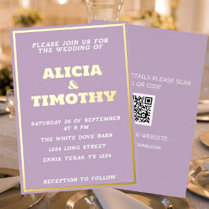 Lila Flieder Modern Gold Typografie Violett Elegan Folieneinladung
