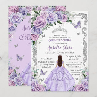 Lila Flieder Rosen Schmetterling Prinzessin Quince Einladung