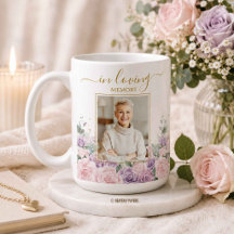 Lila Flieder- und rosa Blumen-Foto-Trauer-Gedenkbe