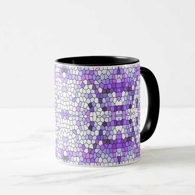 Lila Fliesen - Mosaik, griechischer Stil, Tasse (VorderseiteRechts)