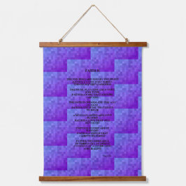 Lila Fliesenmuster 'Glaube ist' Gedicht Wandteppich Mit Holzrahmen