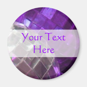 Lila Flitter Spiegel-Ballmagnet "Ihres Textes" Magnet