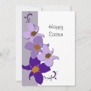 Lila Flora Osterkarte Einladung
